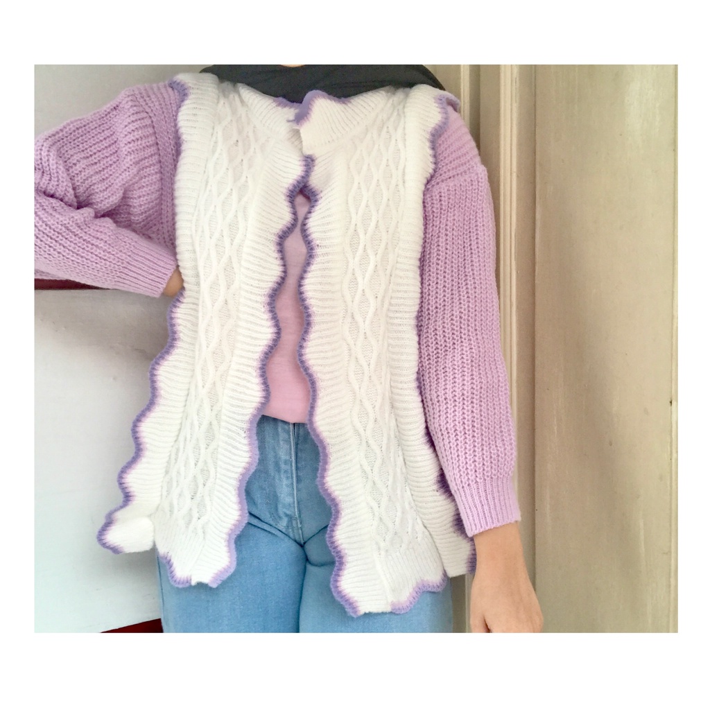 LILAC OUTER || Knitwear Cardigan / Outer Rajut Import