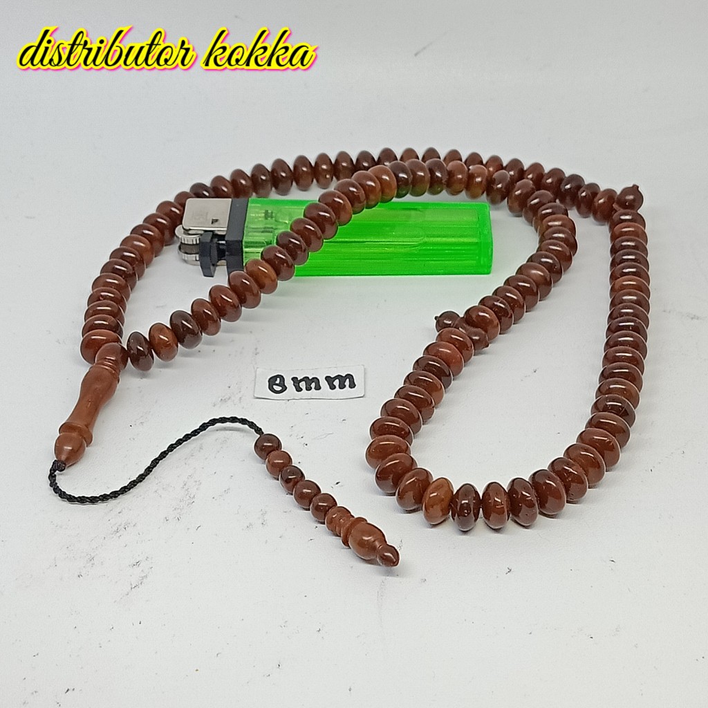 ( SUPER MURAH ) Tasbih Kokka kaukah kaokah fukakah koka donat polos 8 mm coklat