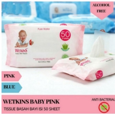 ✨SHASYA✨ WETKINS TISSUE BASAH BABY ISI 50 ALCOHOL FREE / PROMO TISSU BASAH WETKINS BELI 1 GRATIS 1