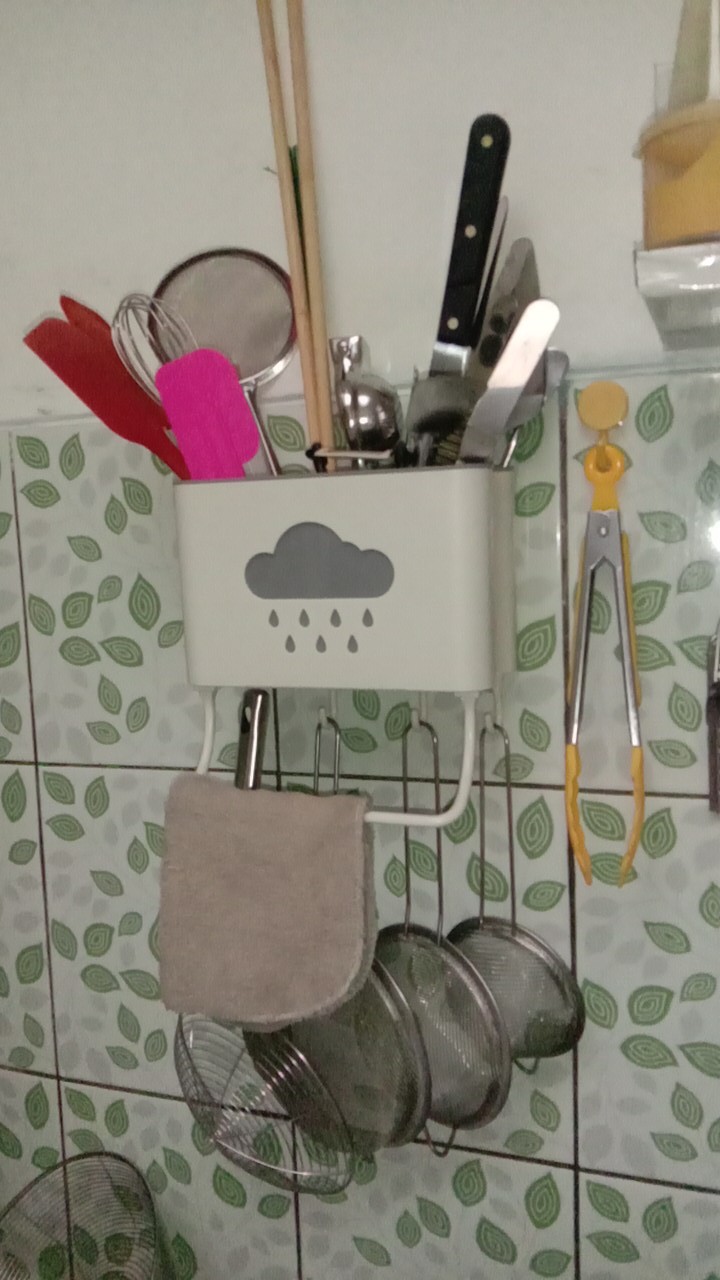 【gogomart】rak Tempat Alat Dapur Sendok Garpu Kitchen Kamar Mandi 2in1 - Gt007