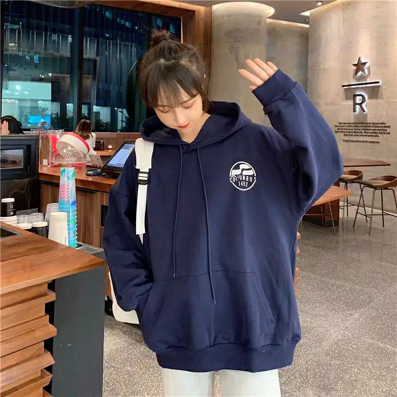 S - XXXXXL(6XL) Hoodie Jumper Wave Columbus Big Size OVERSIZE/ Zip Hoodie Korean Harajuku Style Wanita Pria Jumbo Jaket Resleting 5XL 4XL 3XL 2XL XL L M