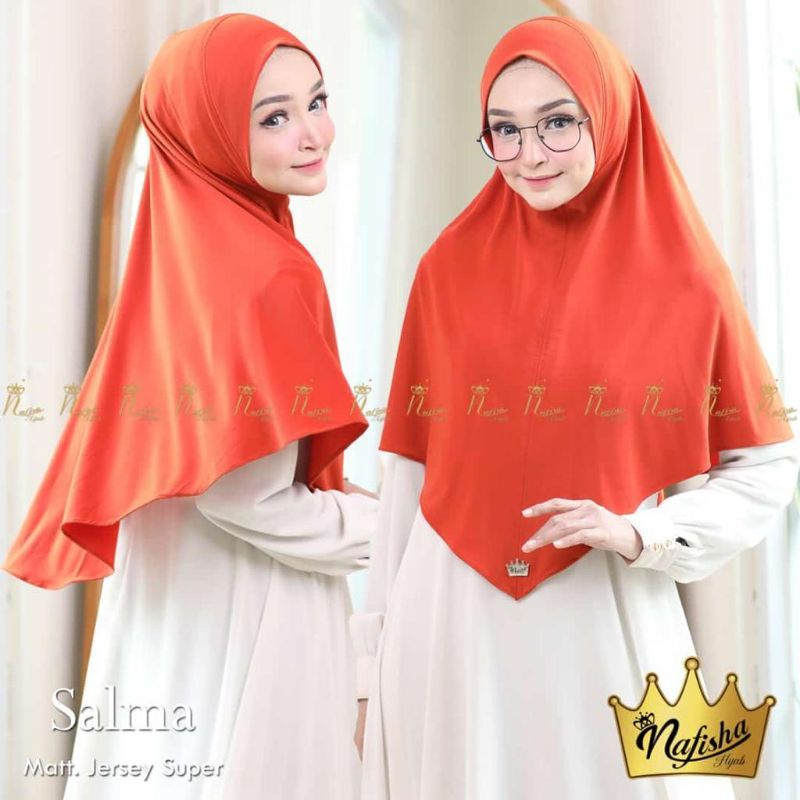 (Ori Nafisha) SALMA •jilbab instan jersey•bergo instan jersey super