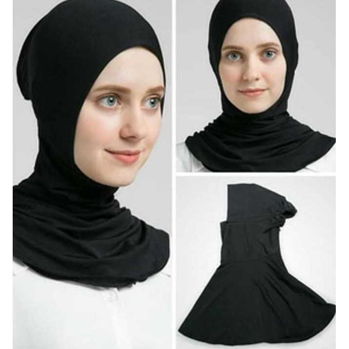 Iuh4 Ciput Inner Ninja Resleting Dalaman Kerudung Hijab Jilbab Ciput Ninja - Hitam Vgkv