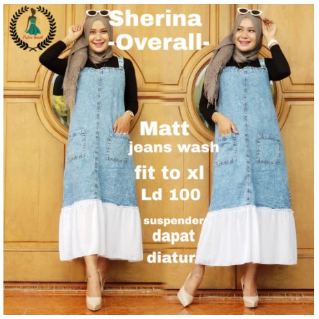 NEW OVERALL KEKINIAN!! SHERINA OVERALL MATT JEANS WASH VARIASI SIFON