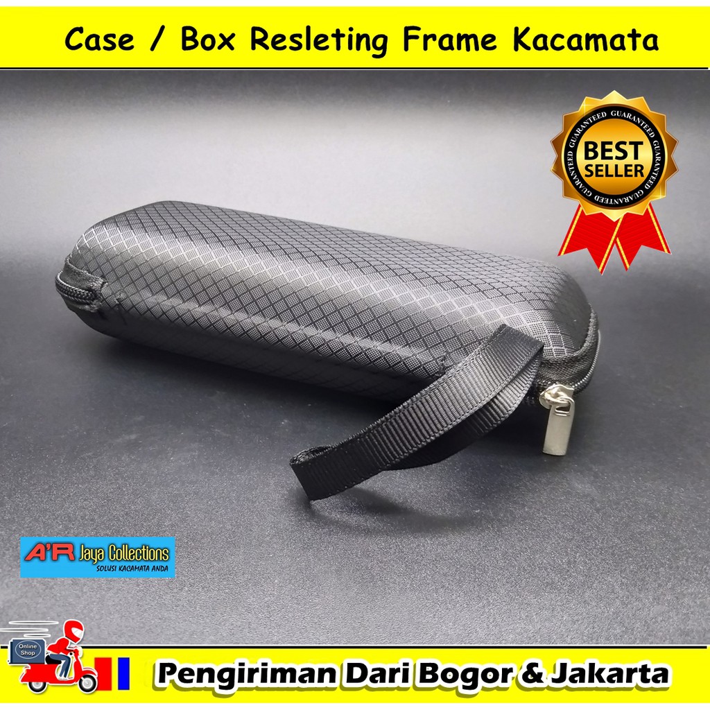 Case Kotak Frame Kacamata Resleting