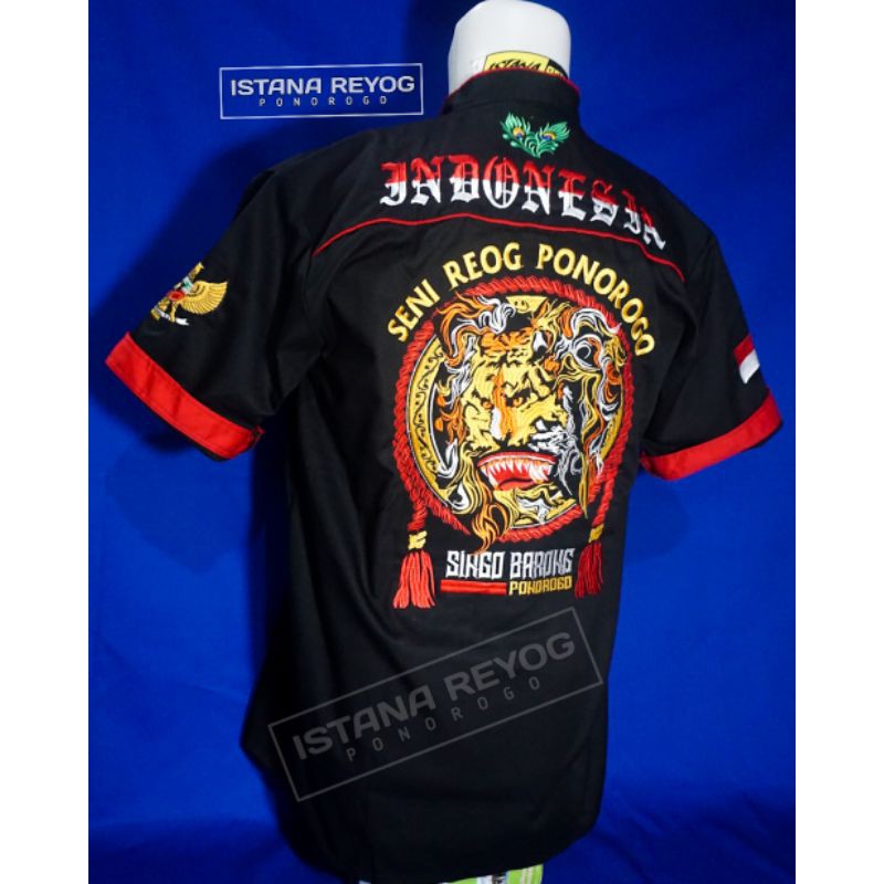 BAJU REOG / HEM/KEMEJA BORDIR REOG PONOROGO BARONG / BAJU REOG / KAOS BUDAYA / PENADON BORDIR / JARANAN