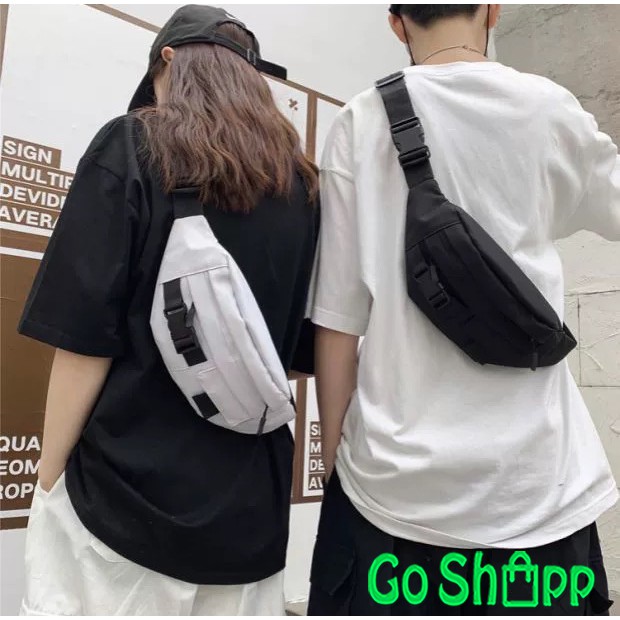 Waist Bag Unisex Kanvas Import High Quality - Waistbag Couple - Tas Pinggang Import Murah [WB05]