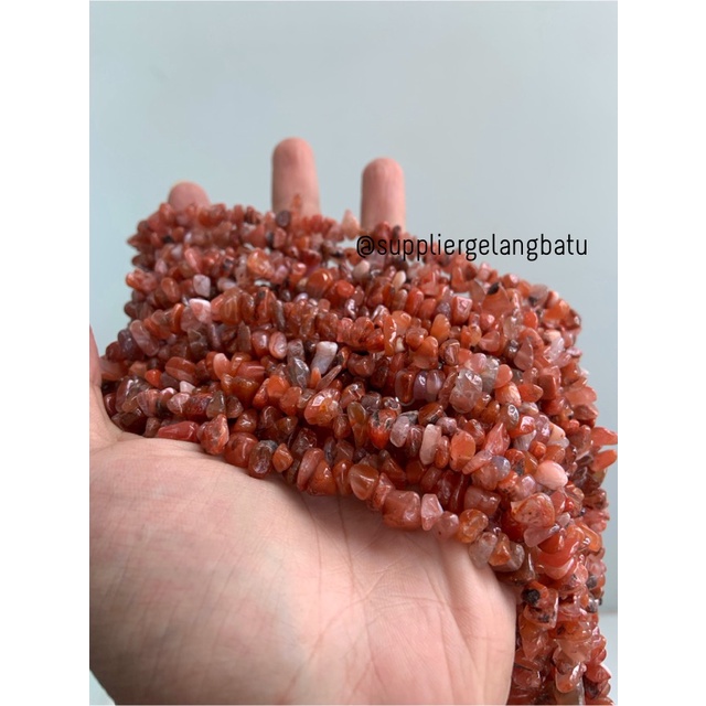 KERIKIL Batu BLACKRED AGATE 1cm MERAH HITAM kalimantan yaman sulaiman bahan kalung gelang anting strap mask kerajinan tangan craft citayam fashion week etink vintage elegan bali