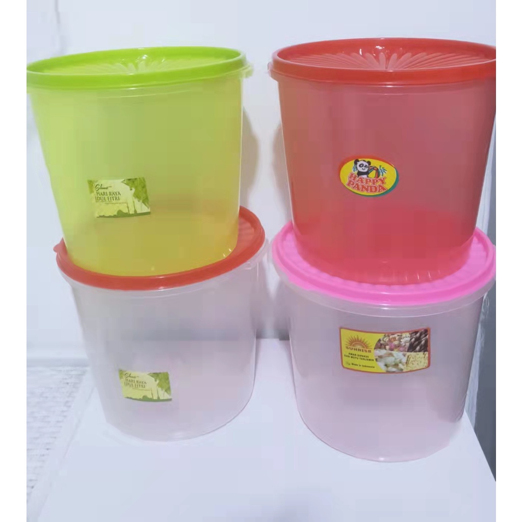 Toples Bulat 5L Dan 10L Toples PLastik Kerupuk Kedap TEBAL Berkualitas