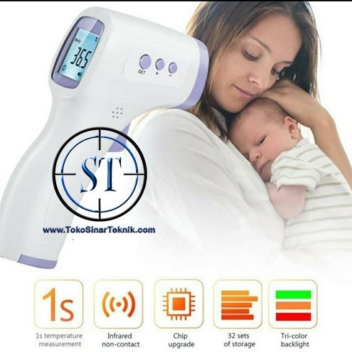 Thermometer Infrared Non Contact Termometer Tembak Suhu Tubuh Digital Gun Bayi Baby Ukur LCD Layar Body