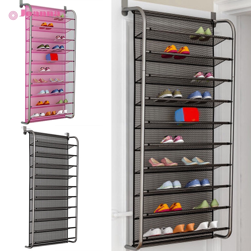 Ja Over Door Hanging Shoe Rack Shoes Organizer Wall Mounted Shoe Hanging Shelf Multi Layer Household Shopee Indonesia