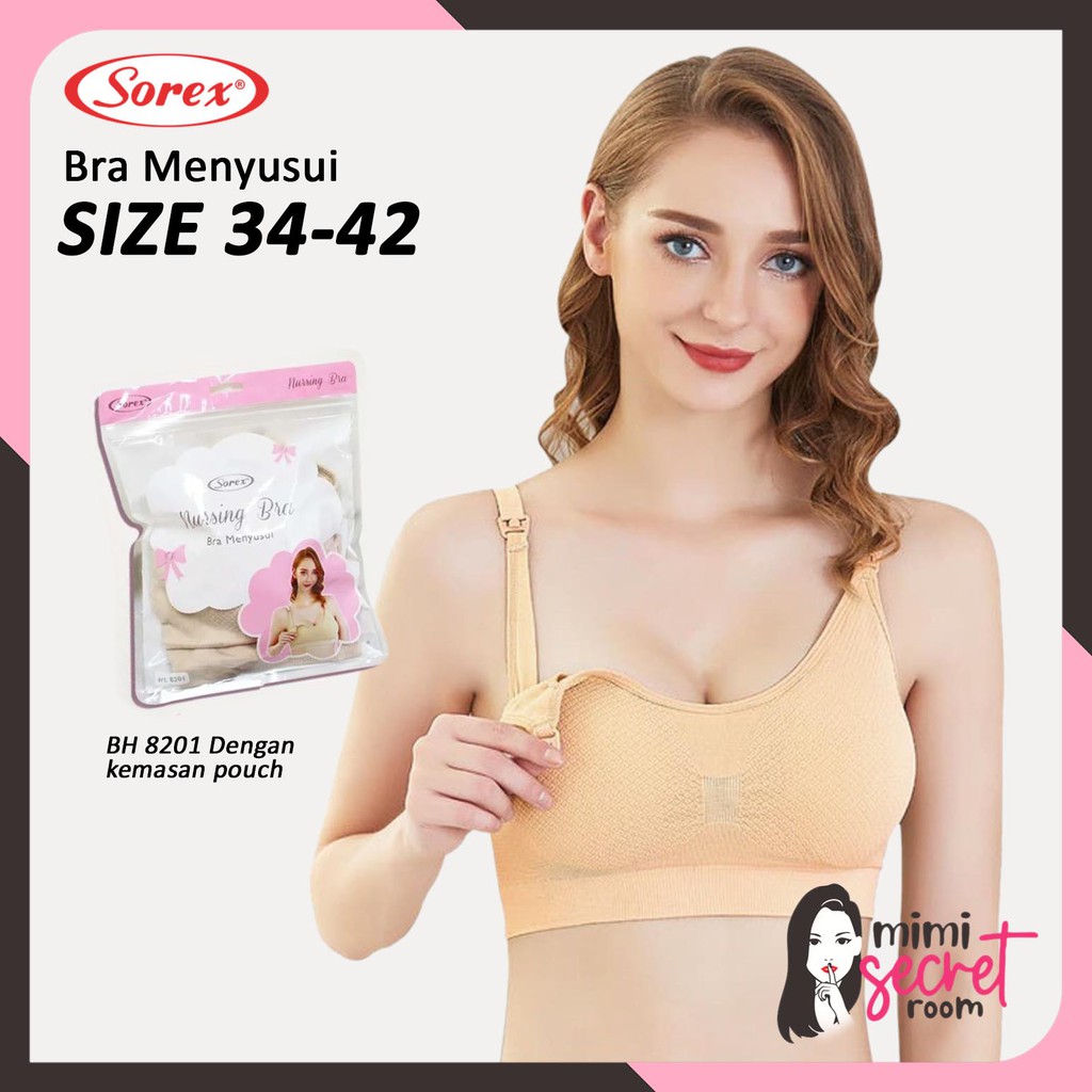 ❤ MIMI ❤ Bra Menyusui Rajut Sorex 8202 8201 8200 Bermotif Salur Berukuran Jumbo Lentur dan Tanpa Kawat