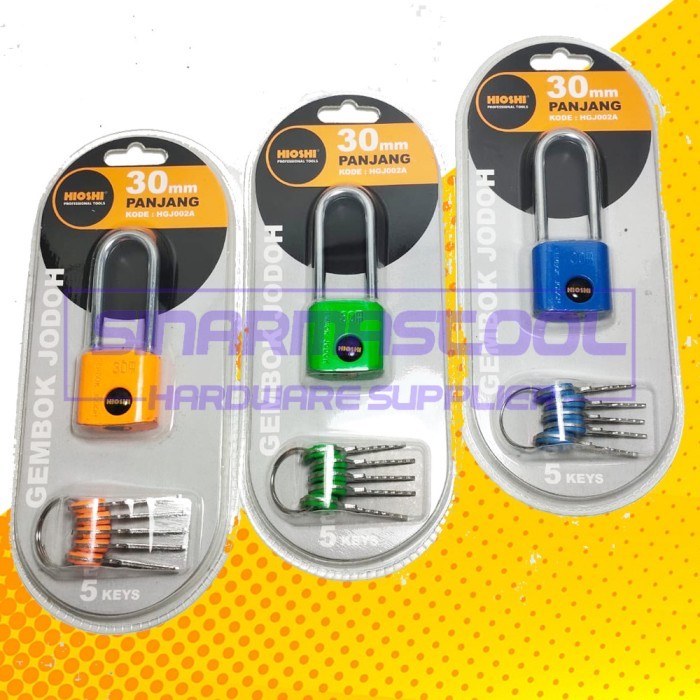 GEMBOK JODOH HIOSHI /GEMBOK WARNA HIOSHI 30MM PANJANG