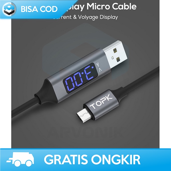 KABEL CHARGER MICRO USB TOPK MINI CONNECTOR BRAIDED 1 METER 09 S.4A 09