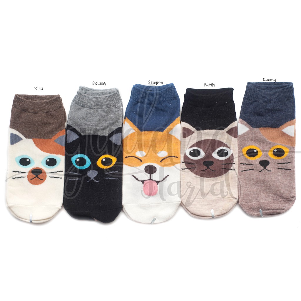 Kaos Kaki Wanita Pendek Kucing Anjing Shiba Inu Cat Dog Lucu Socks GH 103204