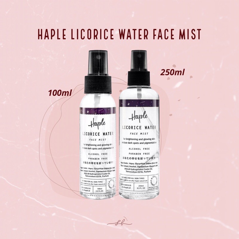 Haple Water Face Mist (Licorice/Green Tea) (100ml/250ml)