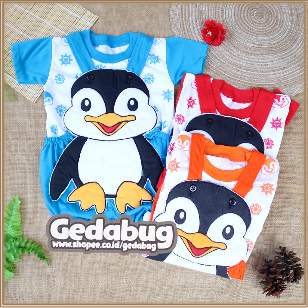 Setelan Kodok Anak Bayi  Karakter Pinguin / Jumper Bayi / Animasi Lucu - gedabug