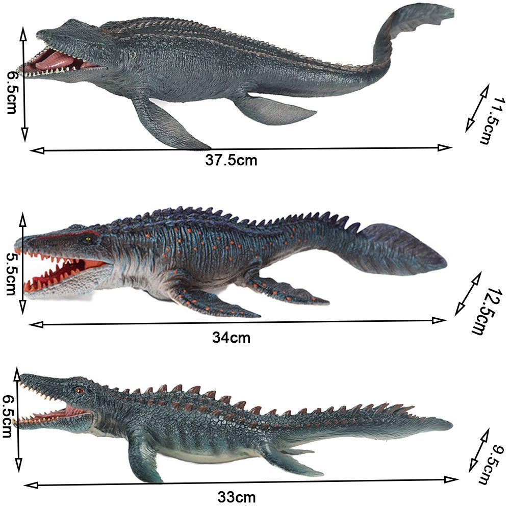 Dekorasi Desain Dinosaurus Mosasaurus Bunga Warna Polos