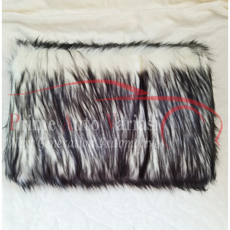 Bulu Dashboard Mobil/Cover Dashboard Mobil - PUTIH HITAM