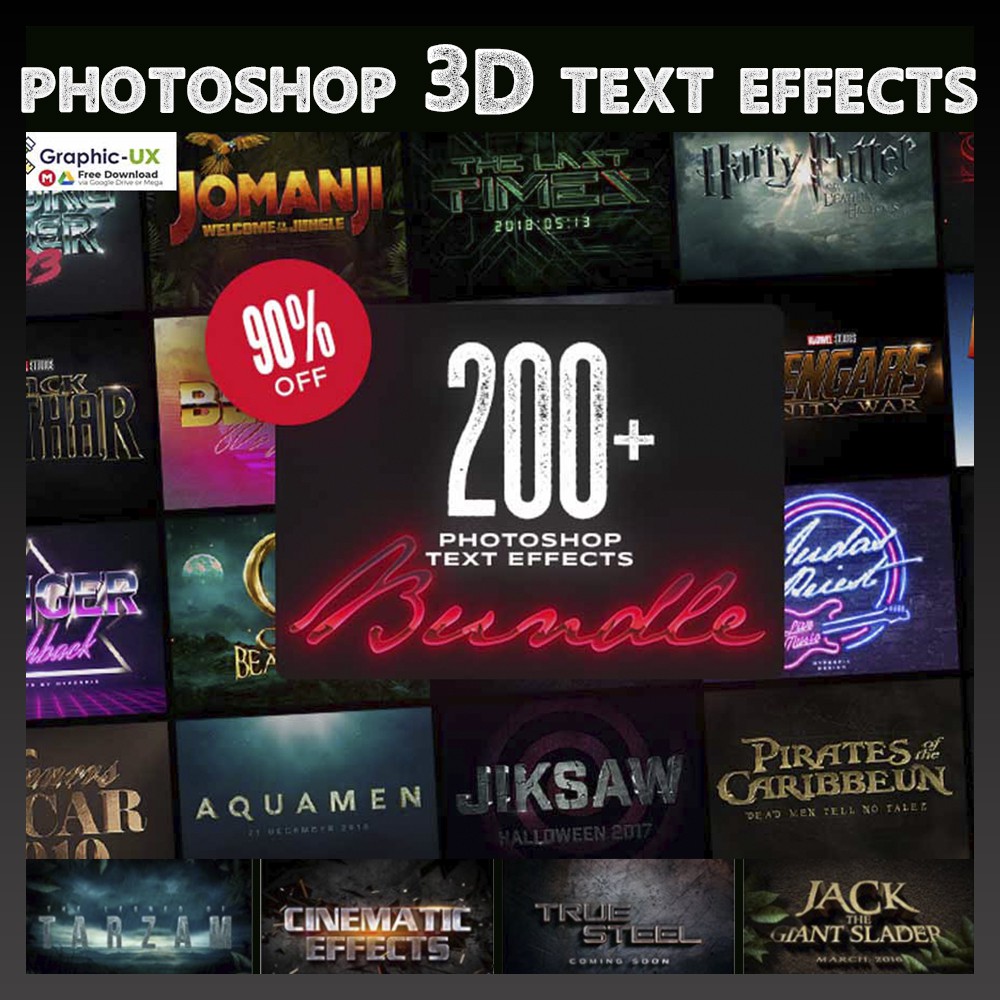 

NS 200+ Photoshop Text Effects Bundle