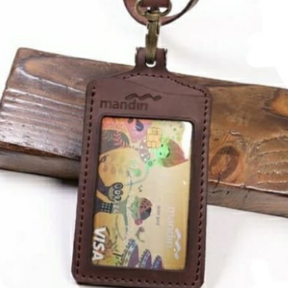 

Name tag kulit gantungan id card holder kulit custom nama dan logo