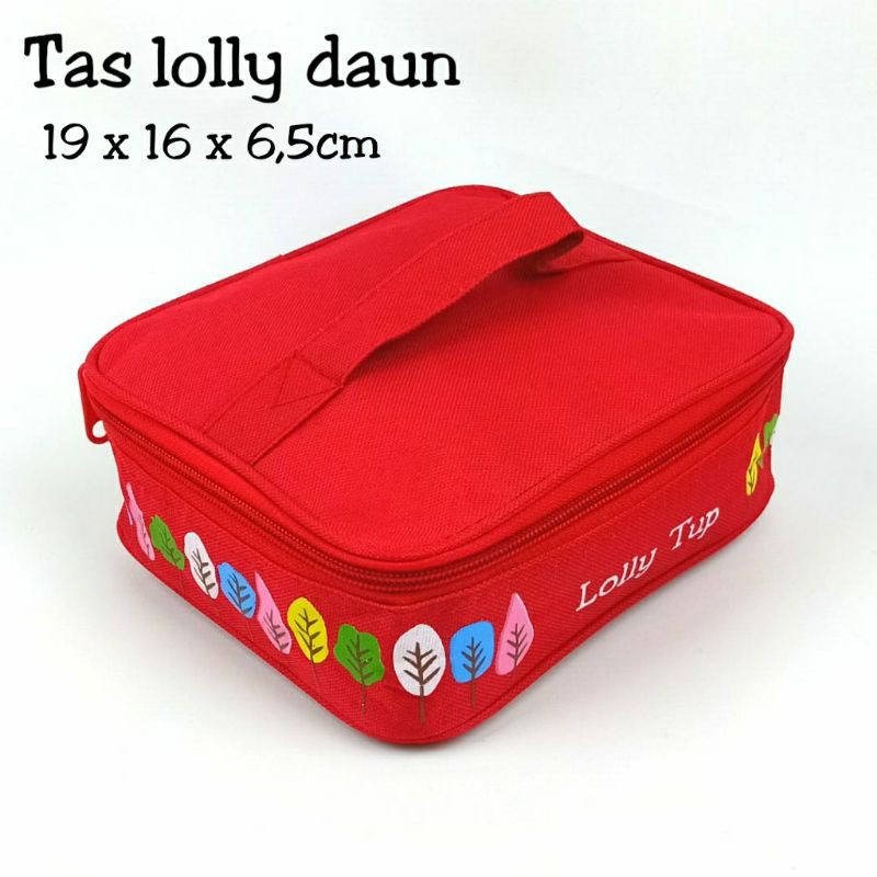 TAS LOLLY DAUN / TAS BEKAL MAKAN / LUNCH BAG / SOUVENIER ULANG TAHUN / TAS LOLLY /TAS CUSTUM NAMA