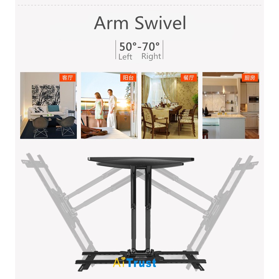 Looktech Bracket LED  P6 40&quot;-70&quot; / Swivel / Flexibel / Bracket TV