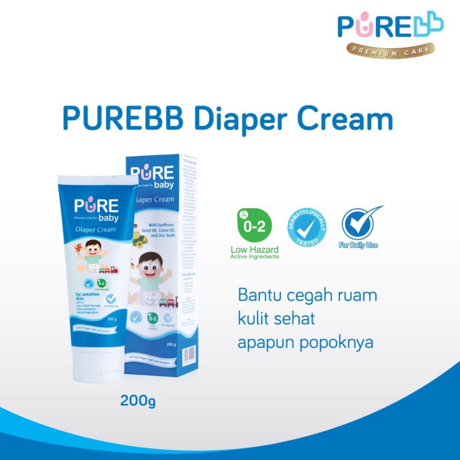 Pure Baby BB Diaper Cream 200g Krim Ruam Popok Bayi