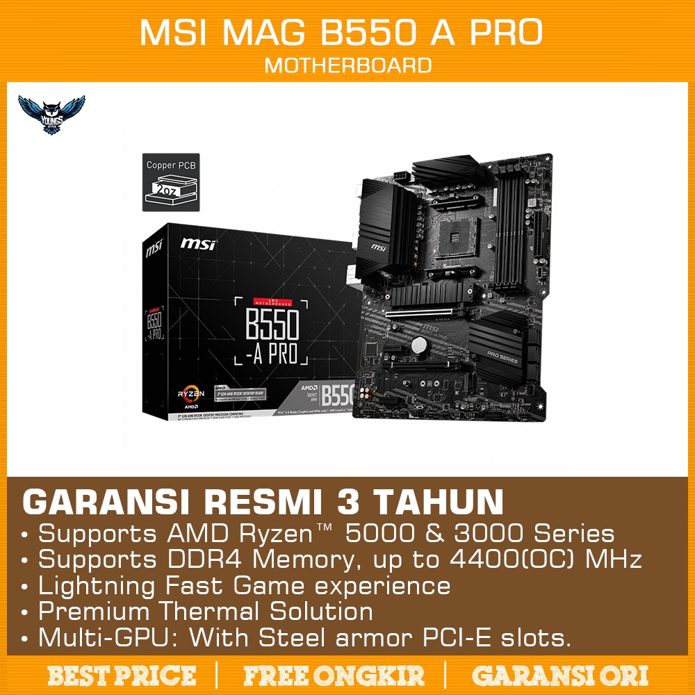 MSI B550 A PRO | Motherboard AMD B550 Ryzen AM4 ATX