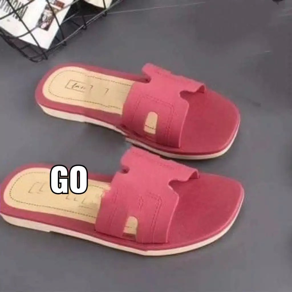 sogo Import H FASHION Sandal Wanita Murah Slip Casual Teplek Sendal Cewek Flat