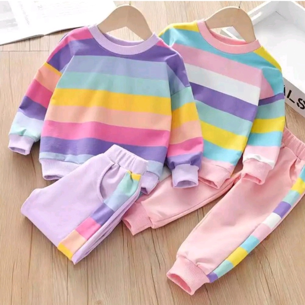 Baju Bayi Perempuan 6 12 bulan 1 2 Tahun Model Pelangi Lucu dan Gemesin