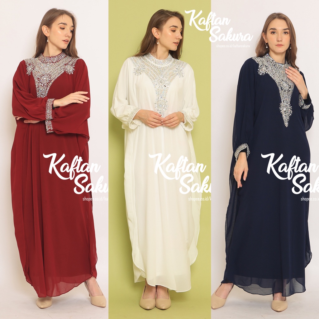 Kaftan isyana kaftan ukuran jumbo allsize muat sampai xxl original BY kaftansakura LD140 kaftan payet maxi dress mewah terbaru