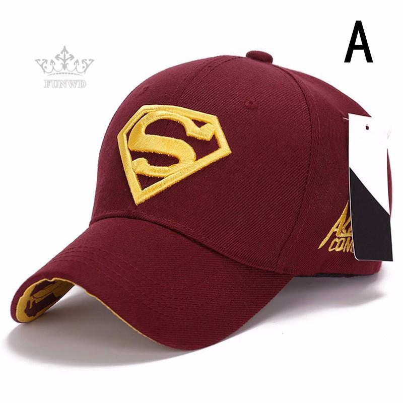 Topi Baseball Brim Lengkung Casua Motif Bordir Simbol Superman untuk