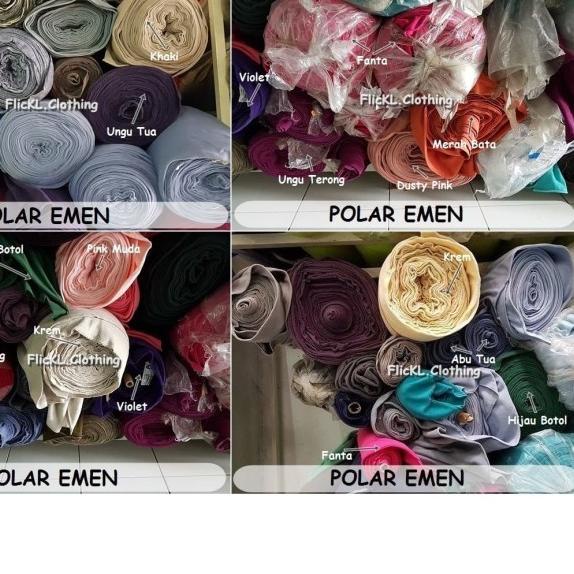 ♚ Bahan Kain Polar PE Cotton Katun Dalaman Jaket Training Puring Sweater ➸