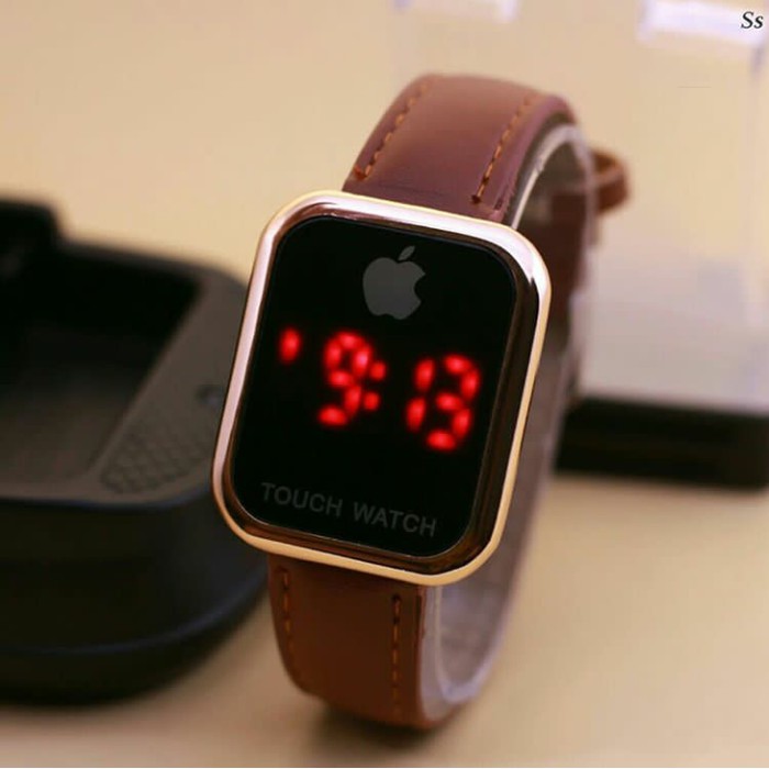 jam tangan iphone wanita digital murah / jtr 1206 coklat tua
