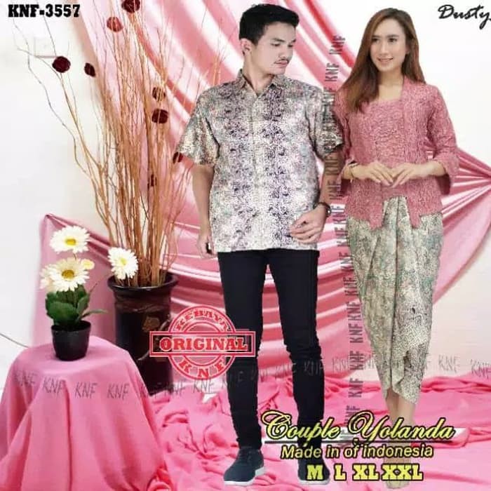 couple kebaya brukat kutubaru dan hem pendek trendy terbaruu