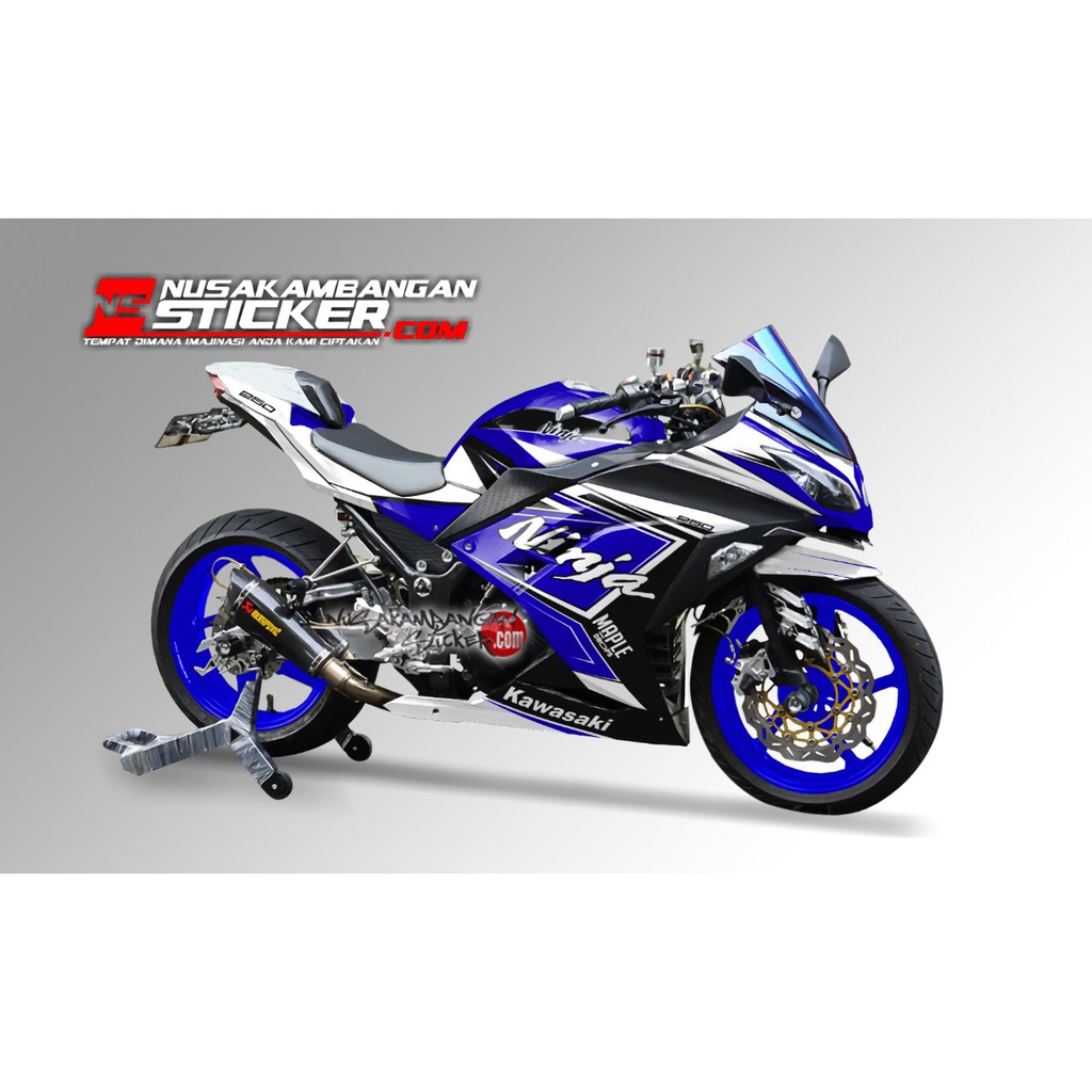 Decal Stiker Ninja 250 fi Ninja Grafis Putih Navy
