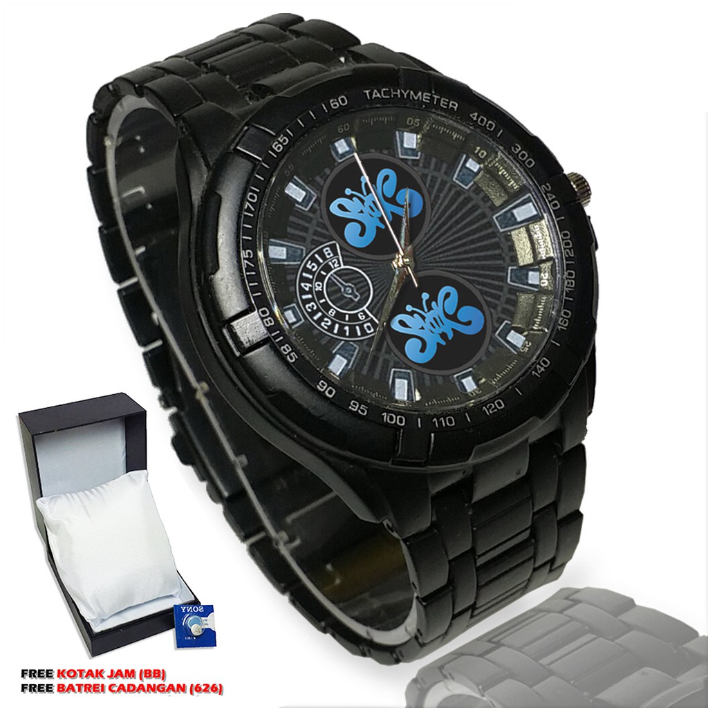 (Bagus Bossku) Jam SLANK LOGO NEW Rantai Sport