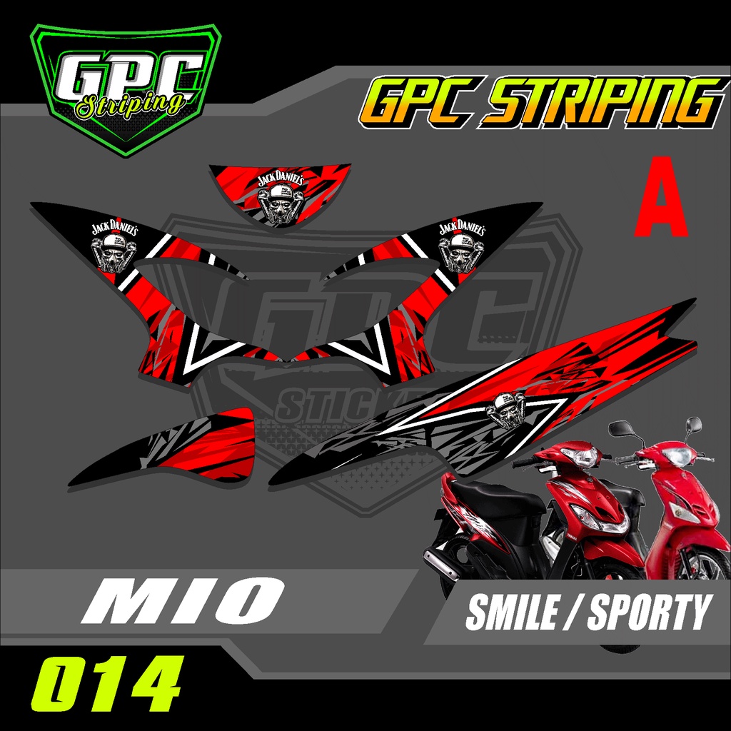 Stiker Striping Mio 110 Smile/Sporty Desain Skull GPC-014