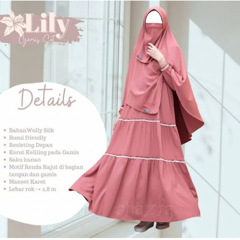 gamis set free cadar lily