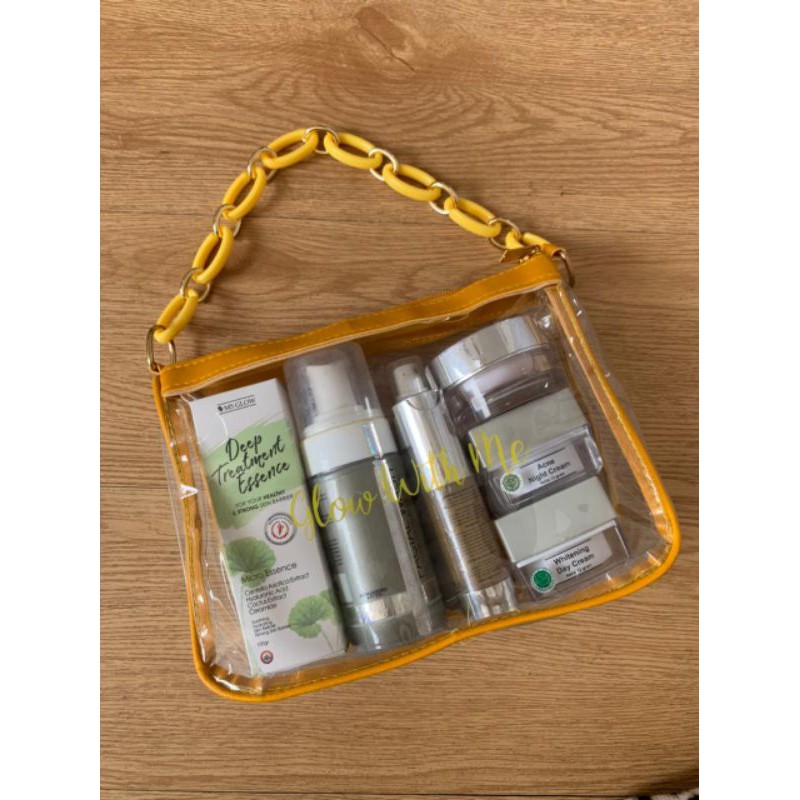 MS GLOW souvenir tas rantai / tas transparan / tas mika