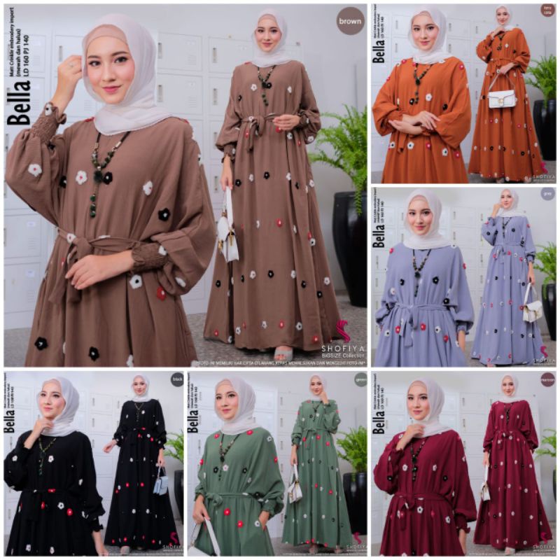 Dress jumbo Bella mewah dan halus ld160  Big Size by shofiya