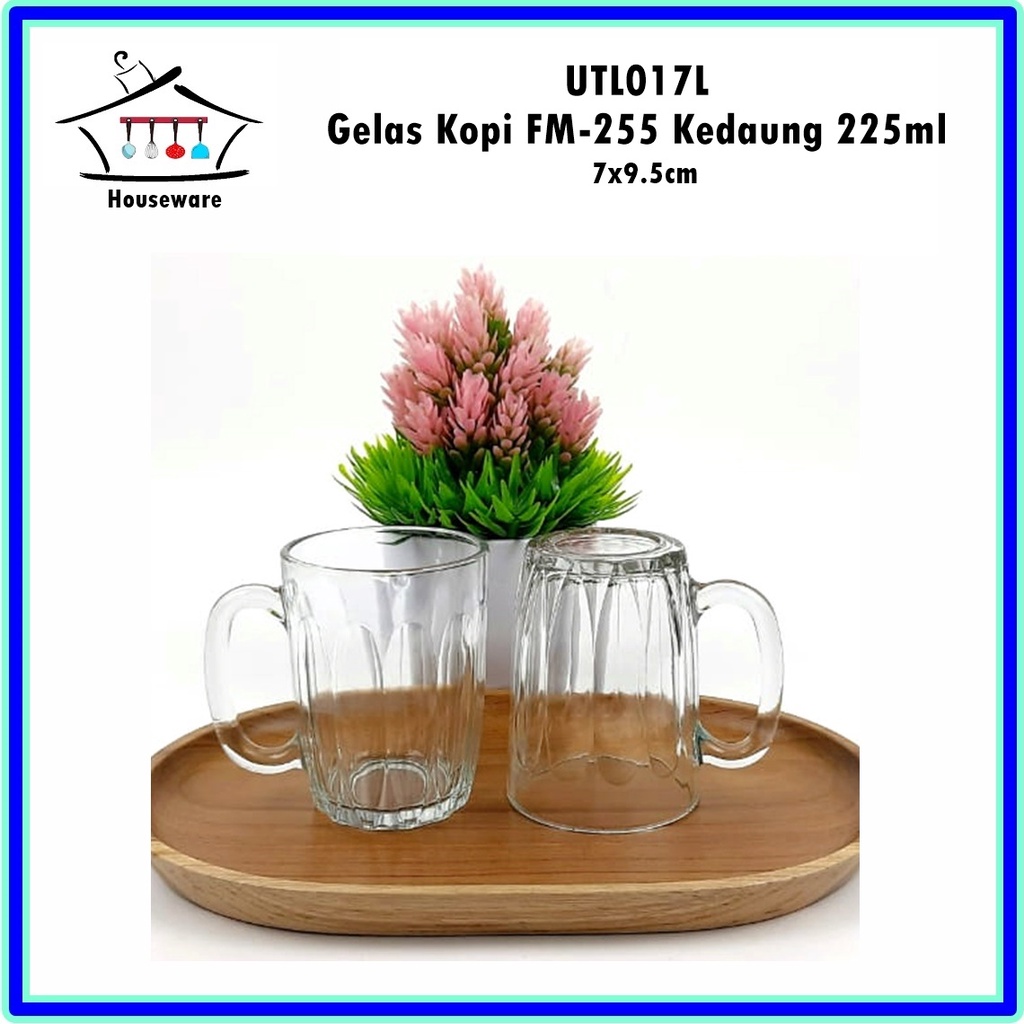 [Set 6pcs] UTL017L Gelas Kopi FM-255 Kedaung 225ml