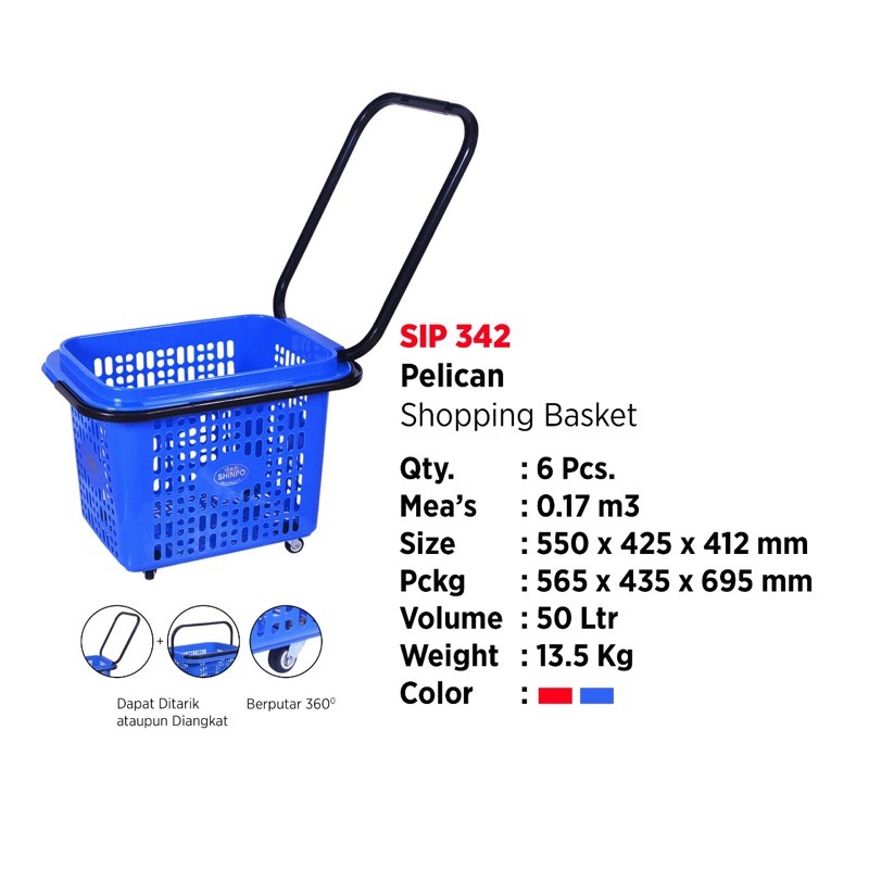 keranjang shinpo pelican sip 432 keranjang super market trolly super market