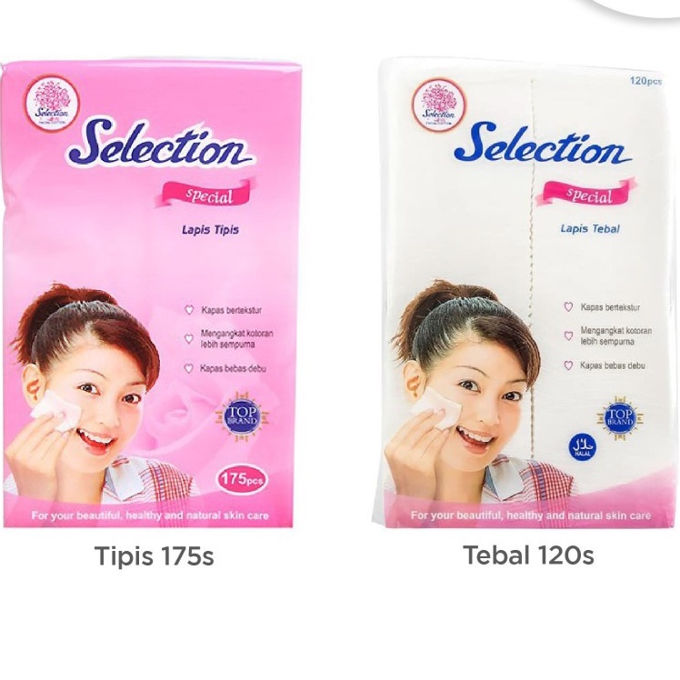 SELECTION Kapas Kecantikan Tebal, Tipis, Oval, Kotak / Cutton Bud / korek kuping Kosmetik