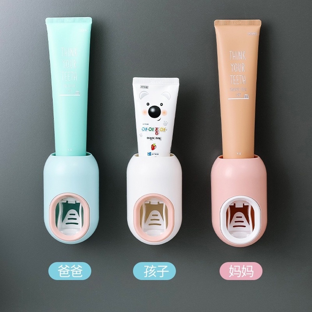 【COD Tangding】Fully Automatic Toothpaste Dispensers Wall-mounted Toothbrush Holders Kid's Quantitative Toothpaste Rack