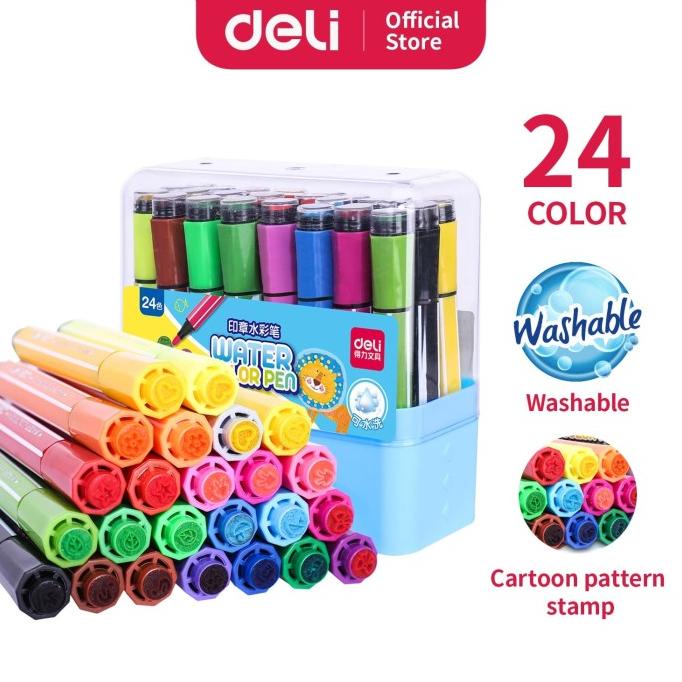 

BAYAR DITEMPAT Deli 70654 felt pen with stamp 24 colors/CAT AKRILIK SET/CAT AKRILIK SET 24 WARNA/CAT AKRILIK PASTEL/CAT AIR/CAT AIR LUKIS SET/CAT AIR GIOTTO/KUAS LUKIS 1 SET/KUAS LUKIS KECIL/KUAS LUKIS LENGKAP/KANVAS LUKIS/KANVAS LUKIS SKETSA/KANVAS LUKIS