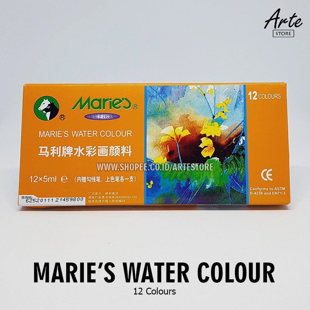 Cat Air MARIES Watercolor 12 Warna x 5 ml