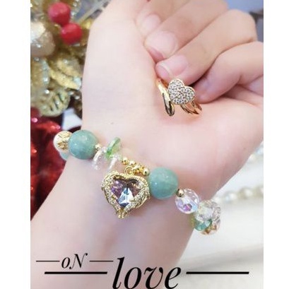 set gelang dan cincin wanita batu permata p72839