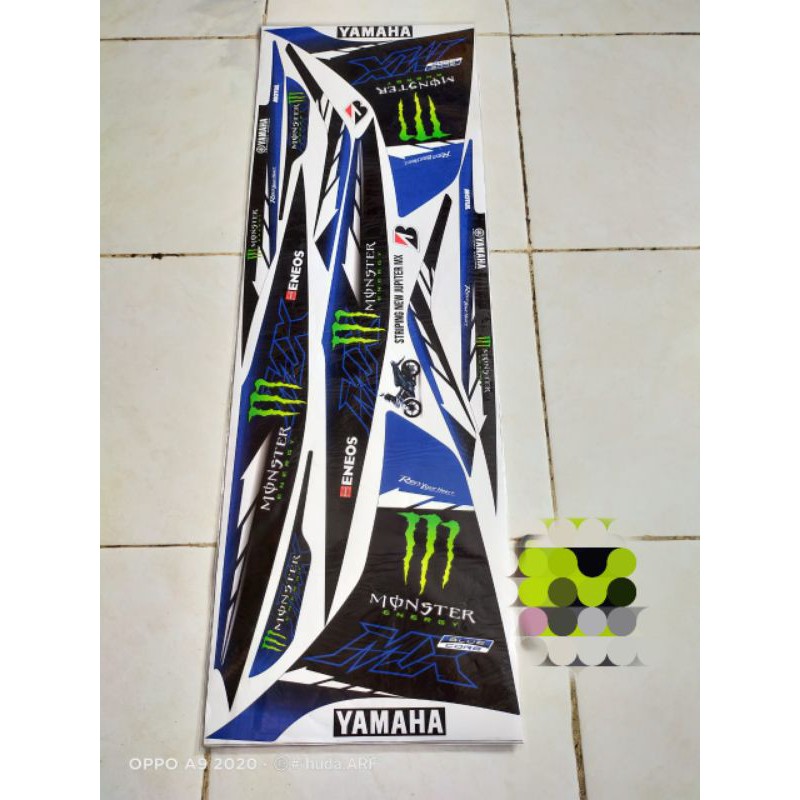 Striping lis sticker motor vareasi Yamaha new Jupiter MX 135 NJMX MONSTER BLUE CORE